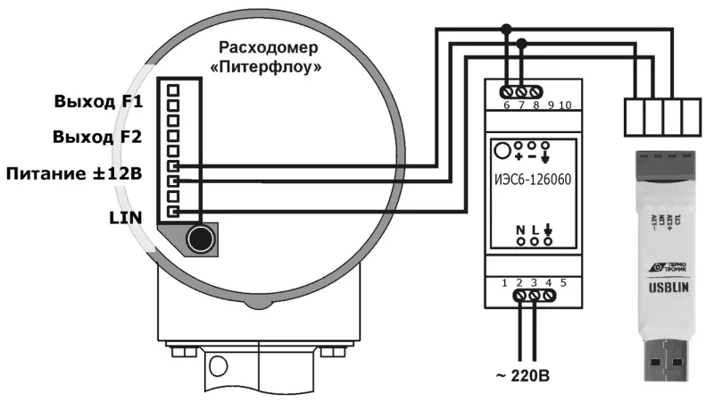 Схема подключения USB LIN