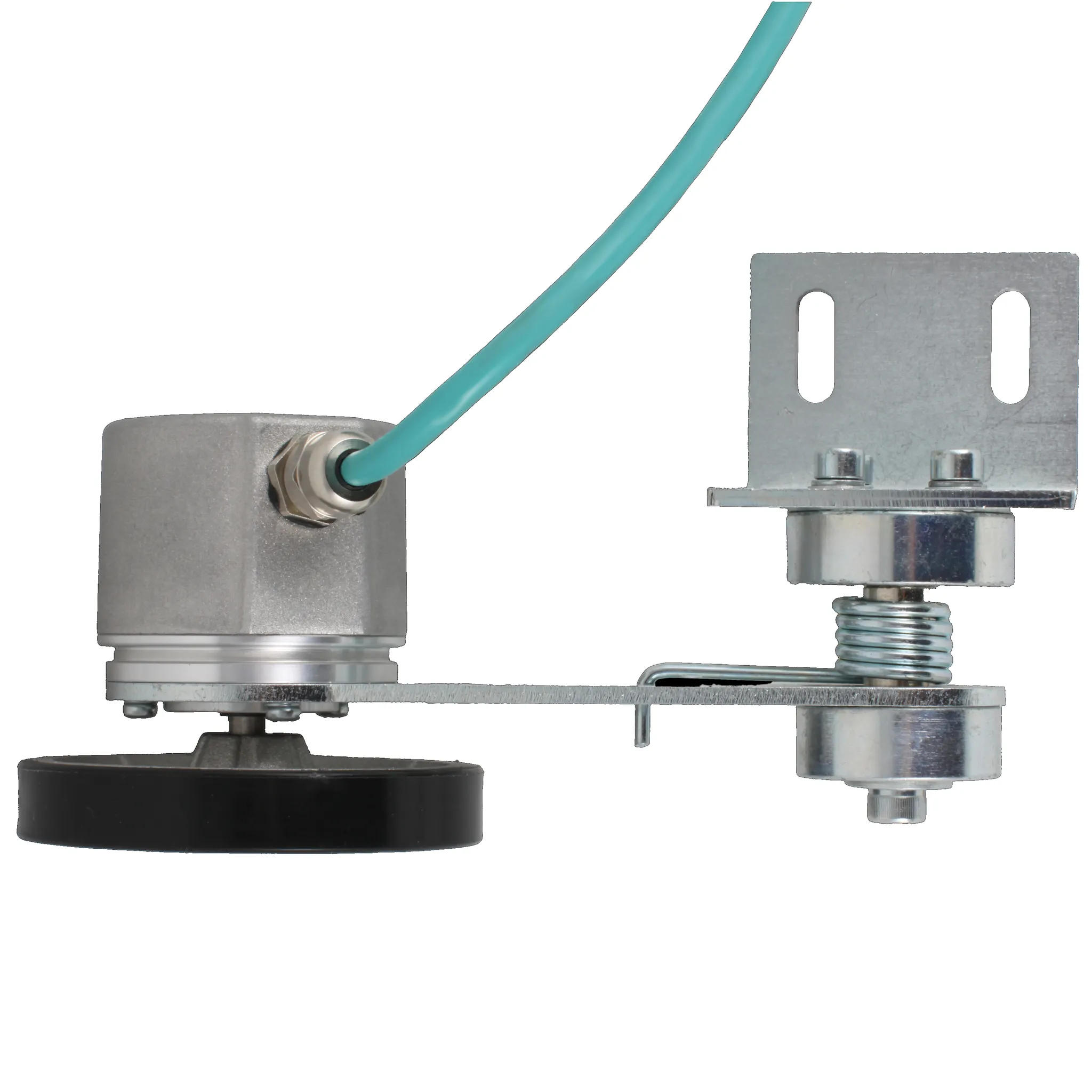 Инкрементальный энкодер D=50мм с мерным колесом L=250мм, онтактная поверхность - резина, профиль гладкий, 1имп/1мм, 5…30VDC, выход HTL, IP64, -20…+85°C, радиальный кабель 2м