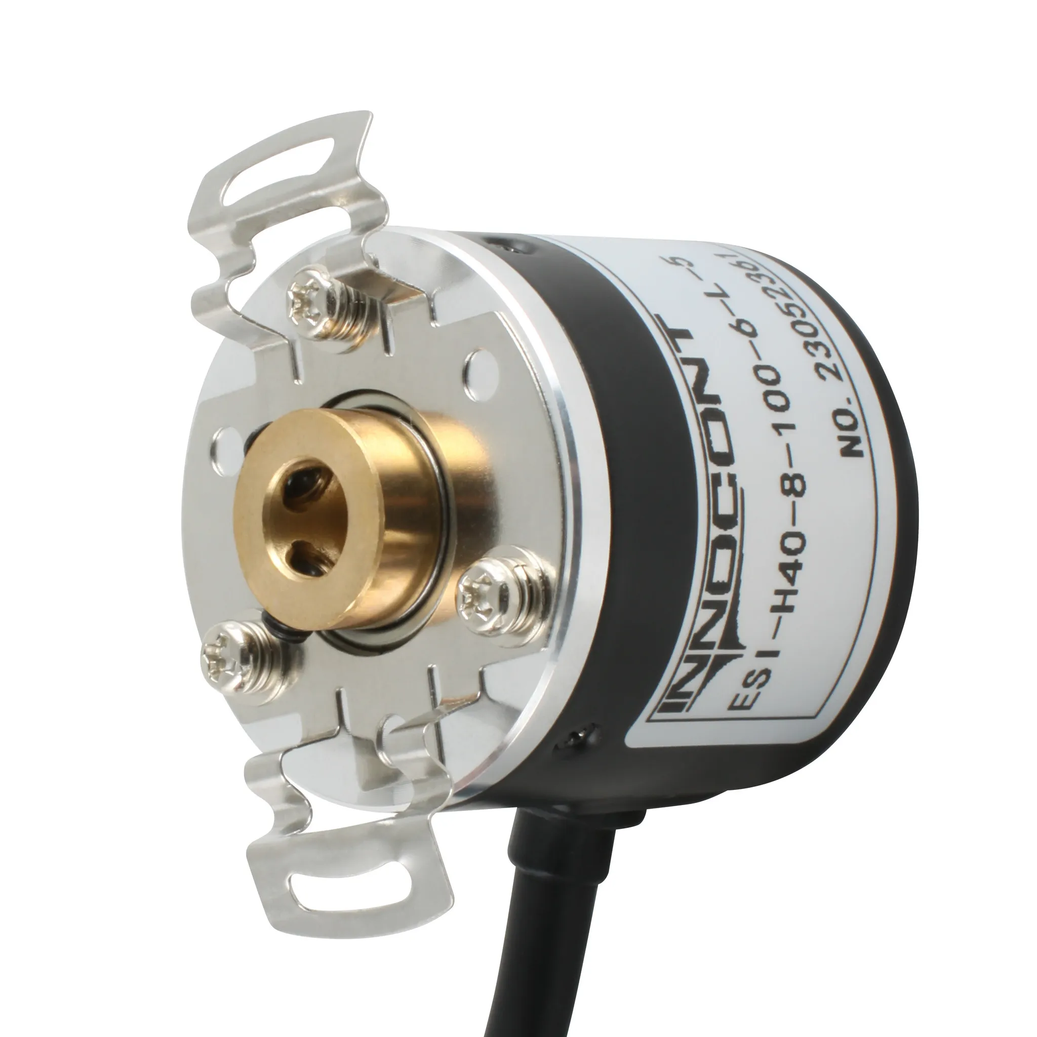 Инкрементальный энкодер D=40мм, полый вал 10мм, 2000 имп/об, 5VDC, выход TTL, IP54, -20…+80°C, радиальный кабель 2м