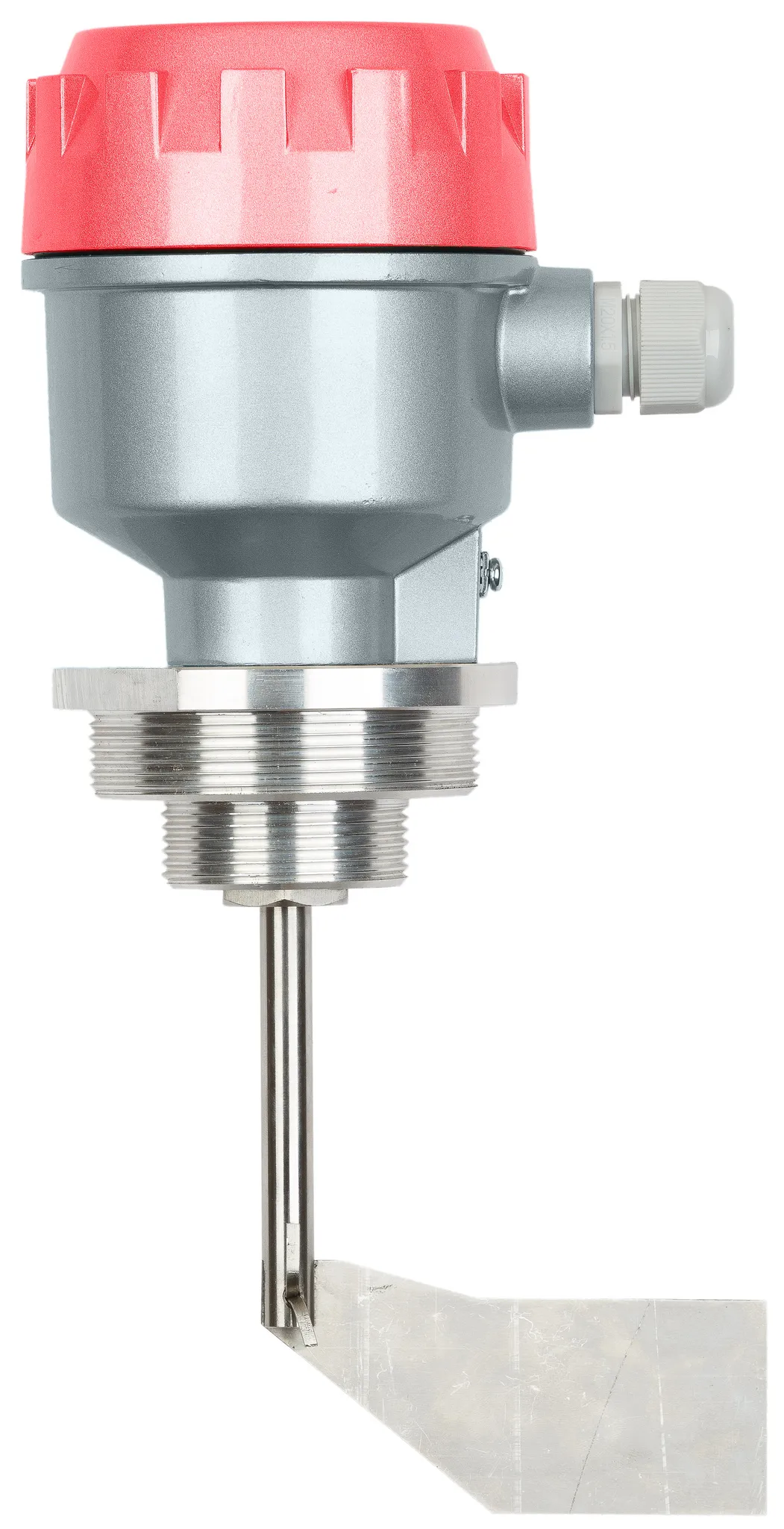 Механический ротационный датчик предельного уровня сыпучих материалов в алюм. корпусе, взрывозащ. ТР ТС 012/2011, -40 +80 С, Рmax=0.8 bar, 220 VAC, IP66, лопасть 40х98 мм, нерж. сталь, скорость вращения 5 об/мин, соединение- резьба 1 1/2" с переходом на 2