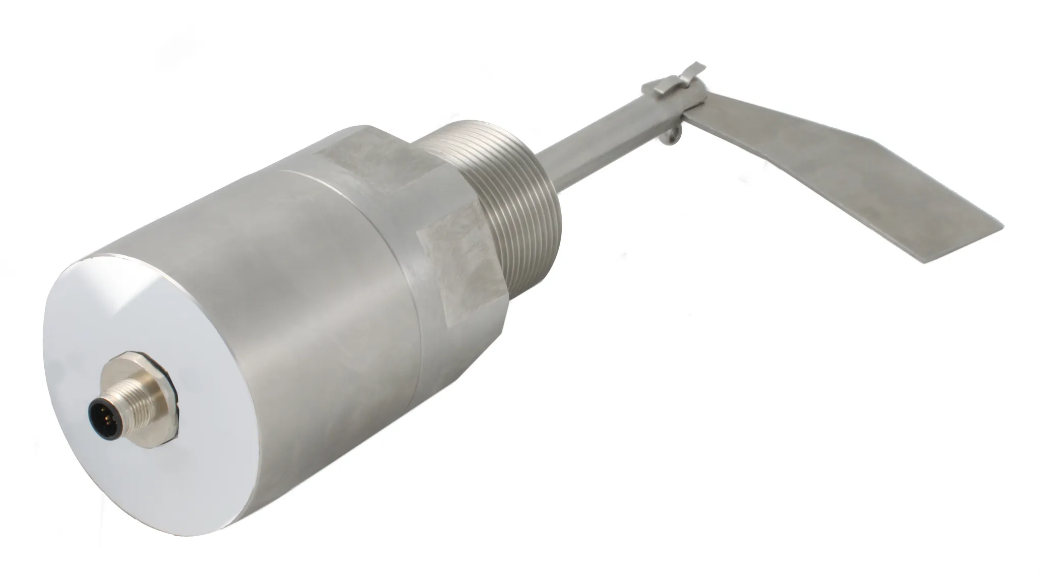 Механический ротационный датчик предельного уровня сыпучих материалов в корпусе из нерж. стали, взрывозащ. ТР ТС 012/2011, -50 +80 С, Рmax=10 bar, 24 VDC, IP67, вибростойкость до 29g, лопасть 40х98 мм, нерж. сталь, скорость вращения 15 об/мин, соединение-