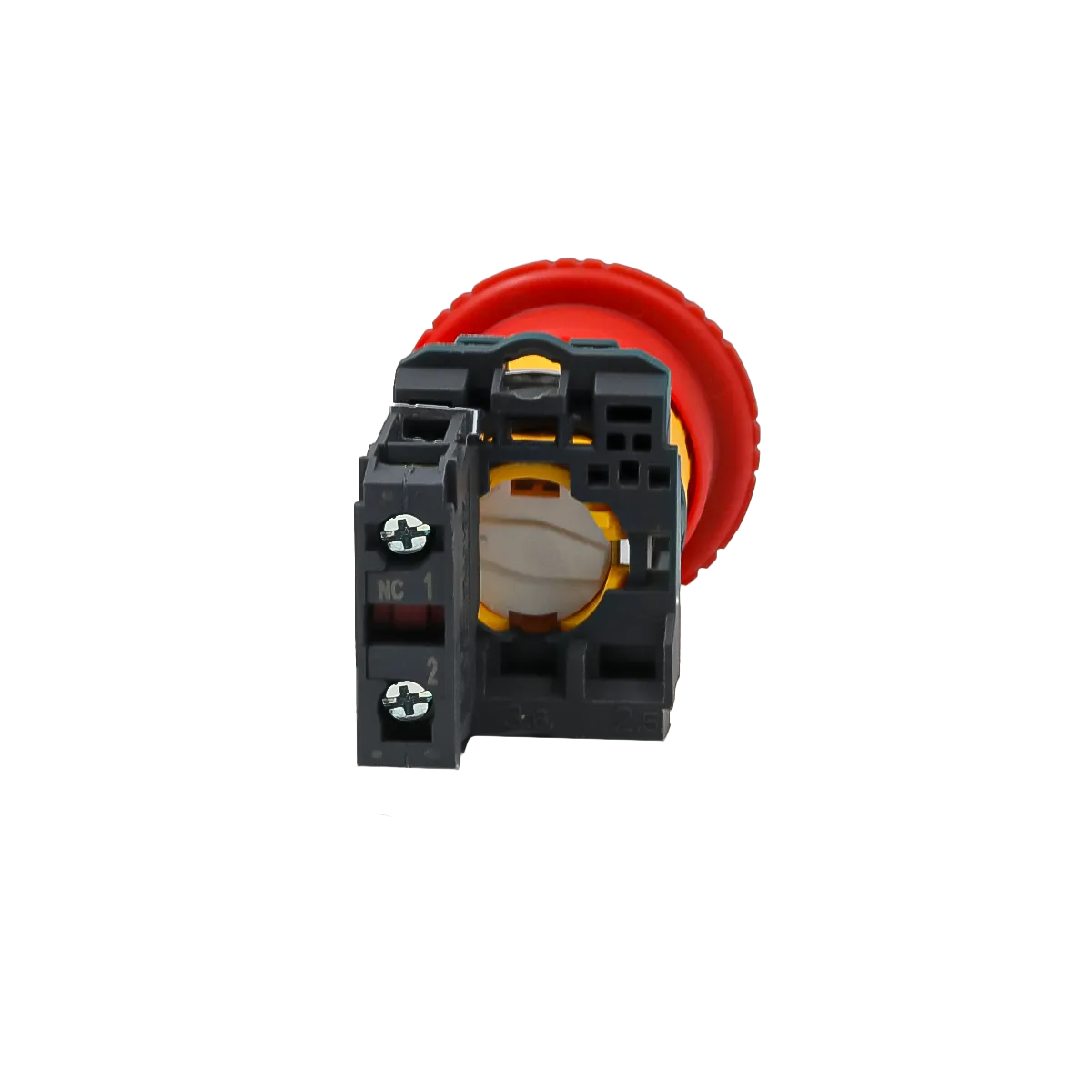 Кнопка грибовидная аварийной остановки, красная, 40 мм, возврат поворотом с фиксацией, 1NC, IP65, пластик