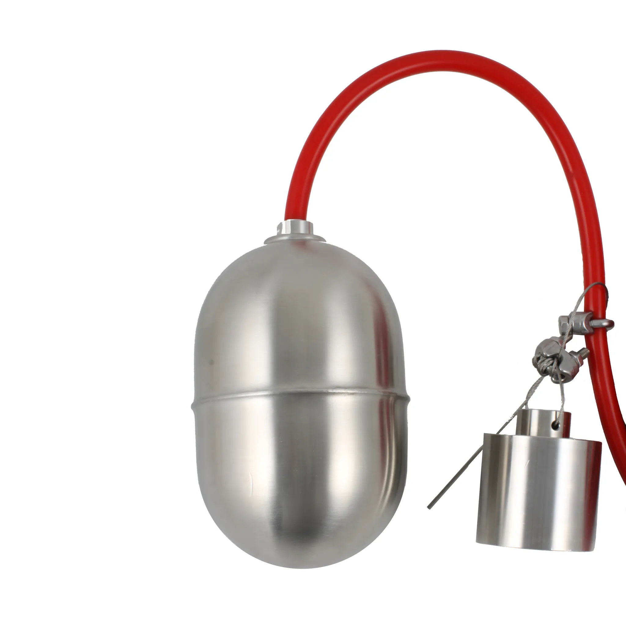 Поплавковый датчик уровня жидкости, исполнение на кабеле 10 м, -10 +180 С, поплавок- нерж. сталь, кабель- силикон