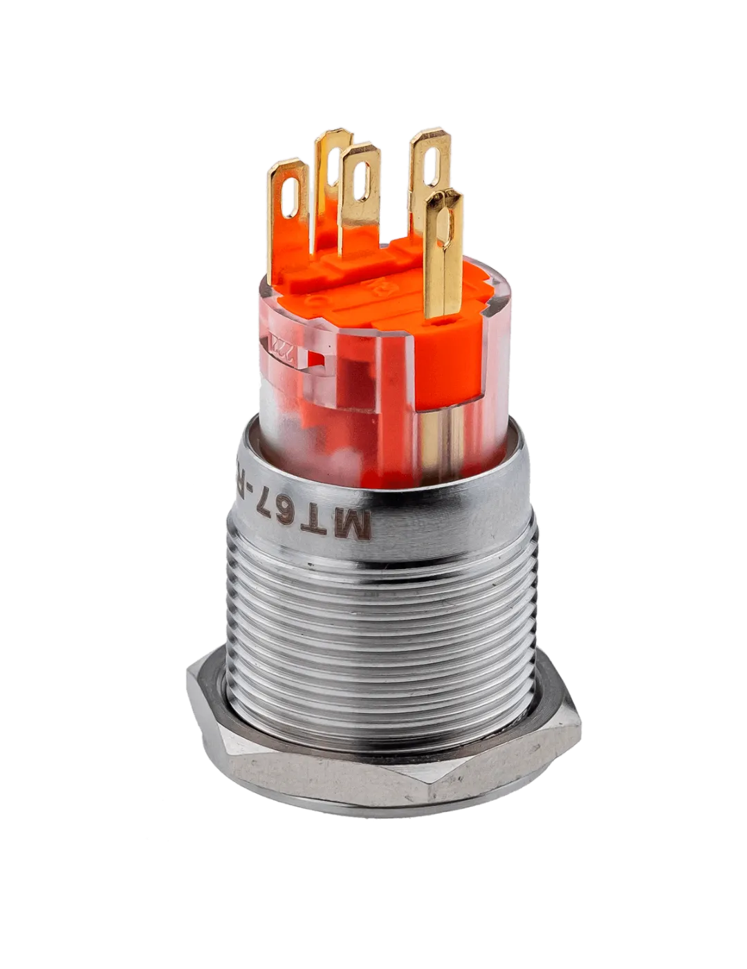 Кнопка с подсветкой синяя, с возвратом, 24В AC/DC, IP67