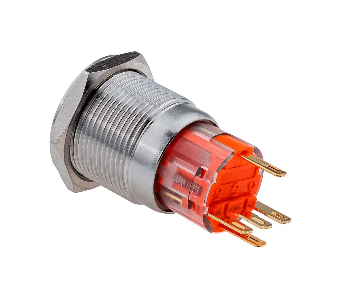 Кнопка с подсветкой синяя, с возвратом, 24В AC/DC, IP67