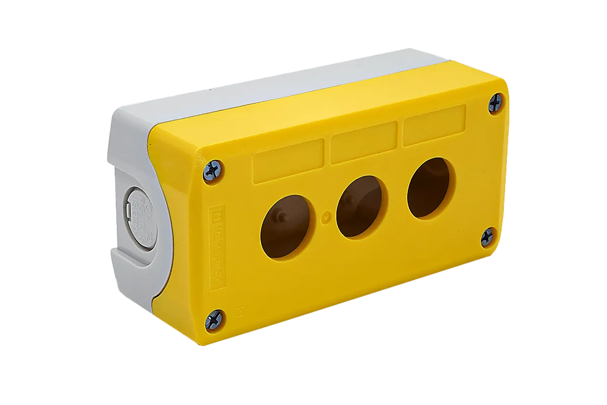 Корпус кнопочного поста, 3 места, желтый, IP67