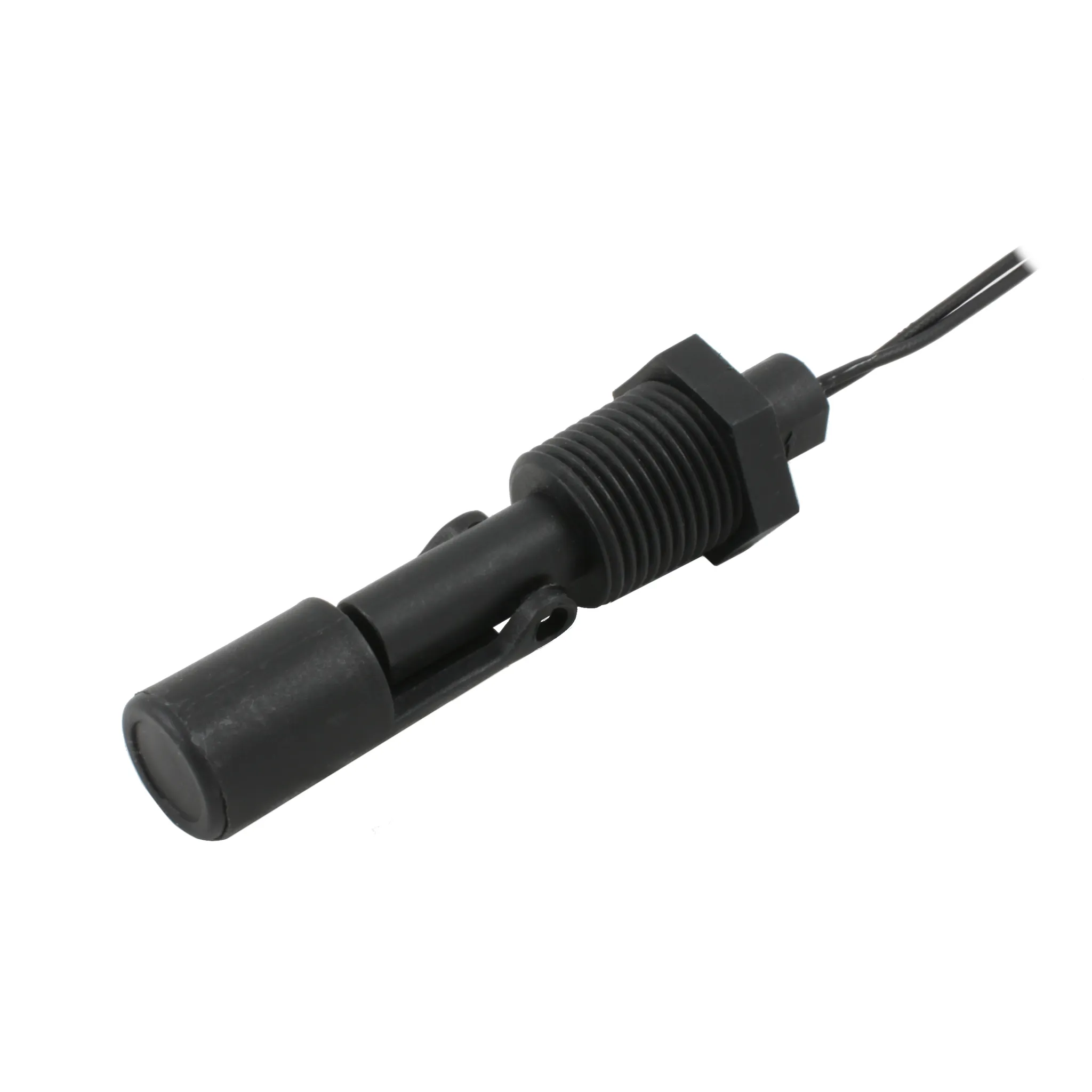 Поплавковый датчик уровня жидкости, горизонтальное исполнение, -20 +80 С, соединение- резьба 1/2"NPT полипропилен, кабель 500 мм, поплавок - полипропилен