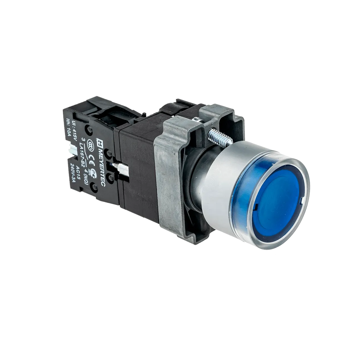 Кнопка с подсветкой синяя, 220V 1NO