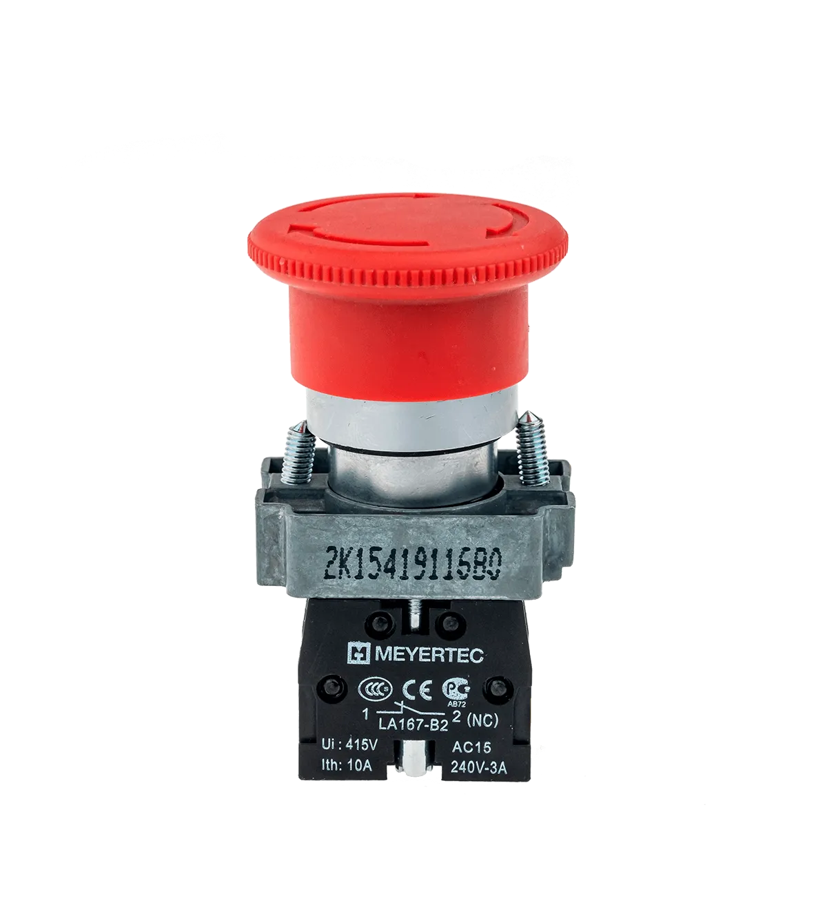 Кнопка грибовидная, возврат поворотом, 1NC красный 40 мм