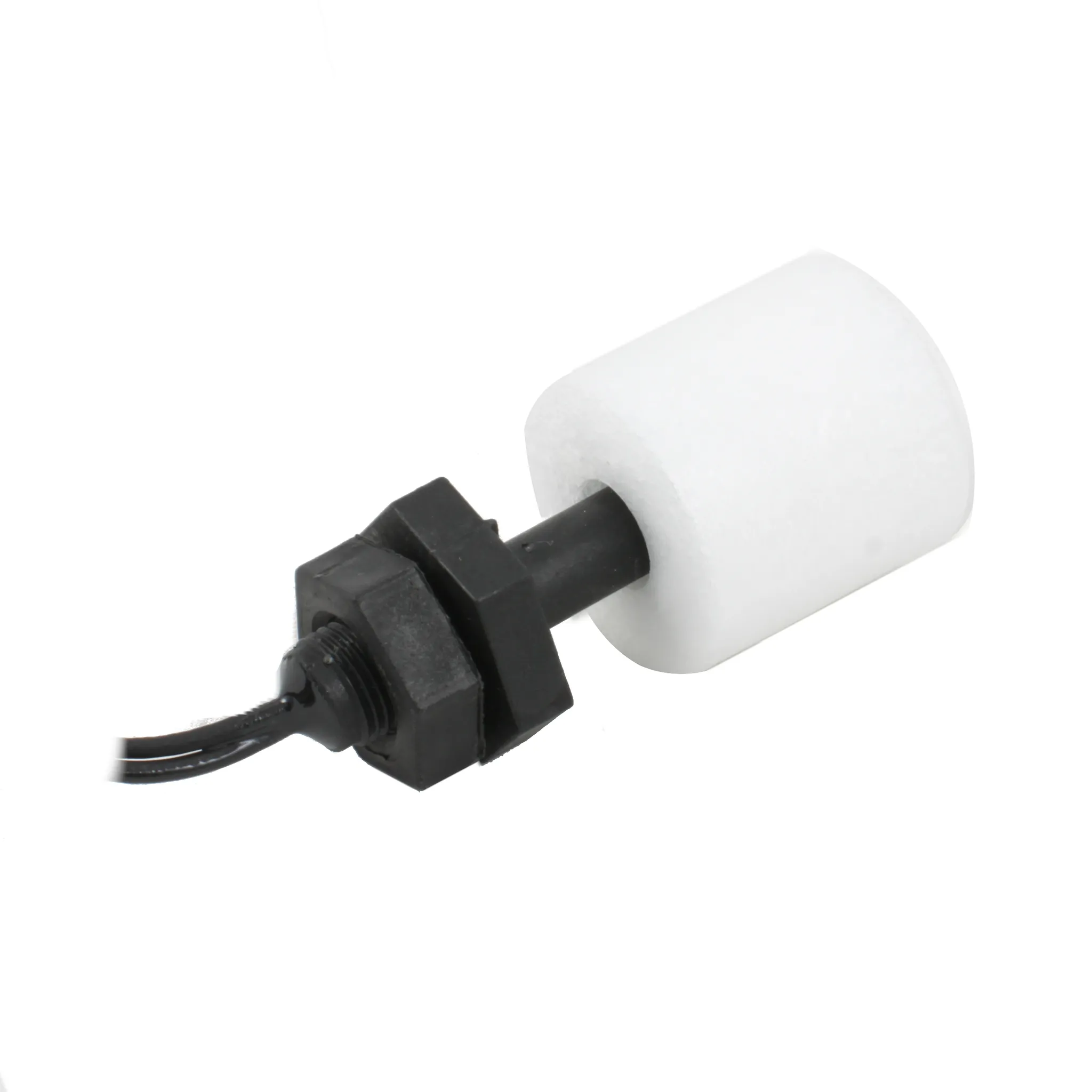 Поплавковый датчик уровня жидкости, вертикальное исполнение, -20 +80 С, соединение- резьба 1/8"PF полипропилен, кабель 500 мм, поплавок D=25 мм полипропилен