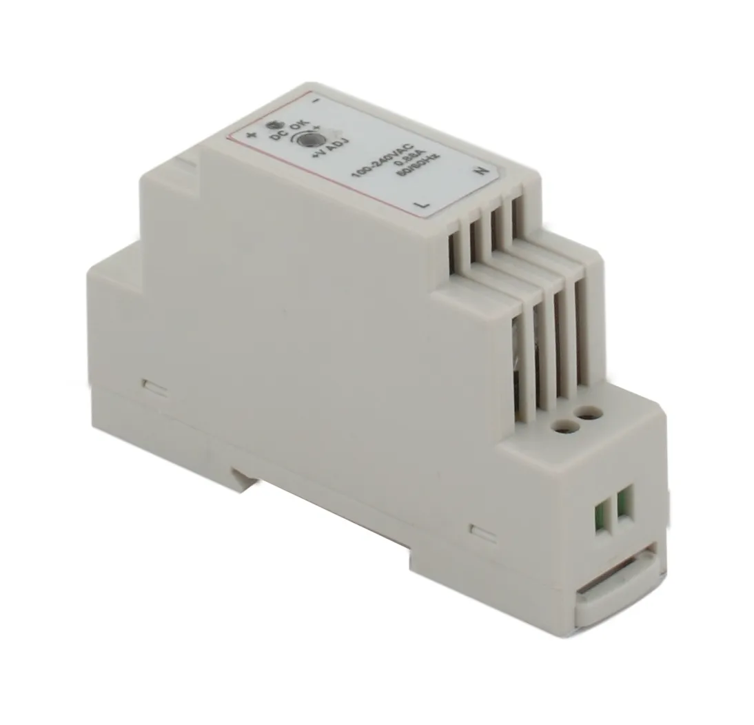 Источник питания INNOCONT. Вход: 220VAC, 0.48А, выход: 15W, 24VDC, 0.63A, -10 +50С, IP20, типы защиты: КЗ, перегрузка, перенапряжение SB-D-15-24