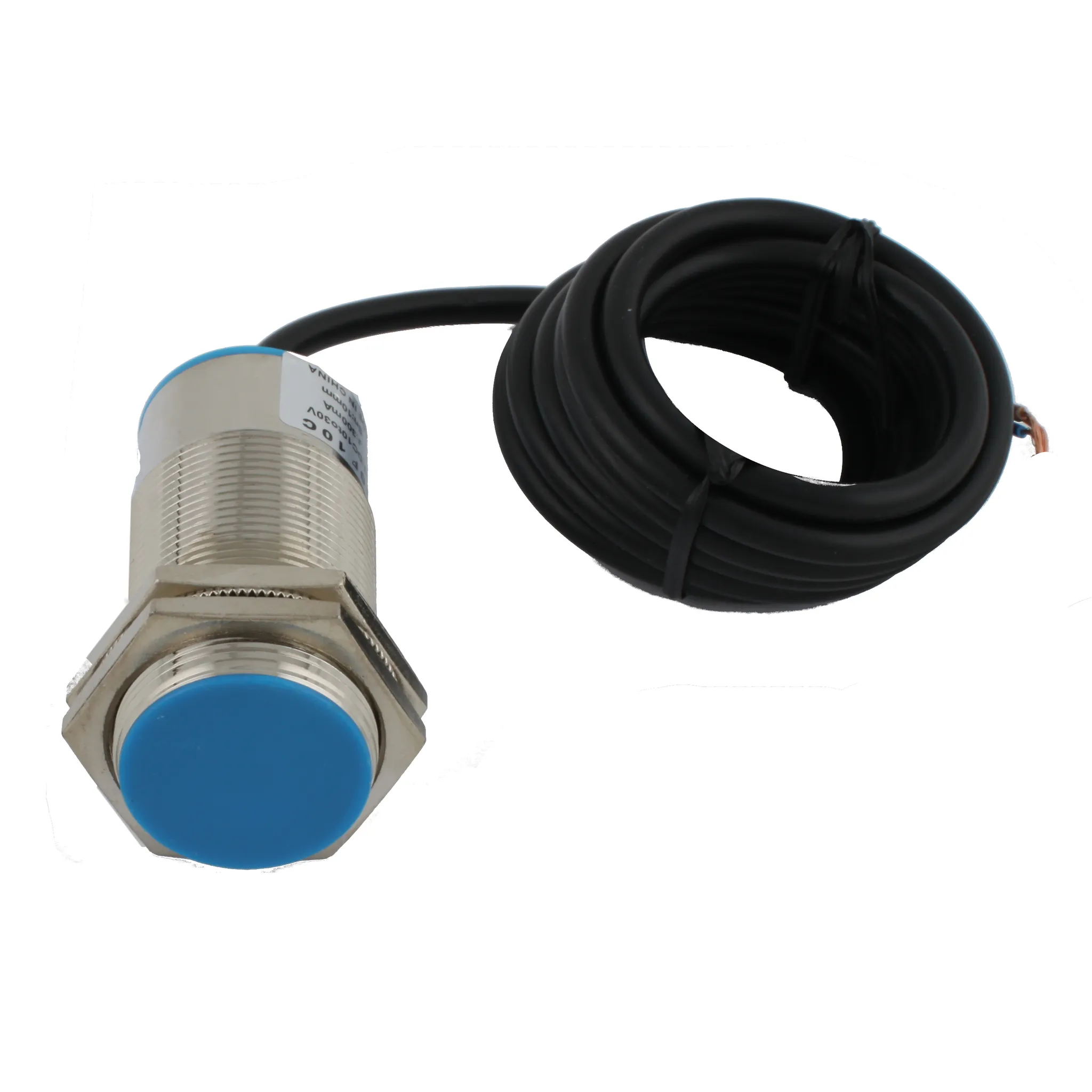 INNOCONT Индуктивный датчик, M30x1,5, L=78 мм, экранированный, зона срабатывания 10 мм, -25 +60 С, 12…24 VDC, IP65, выход: PNP NO, макс. ток 200 мА, кабель 2 м SL-30P10C