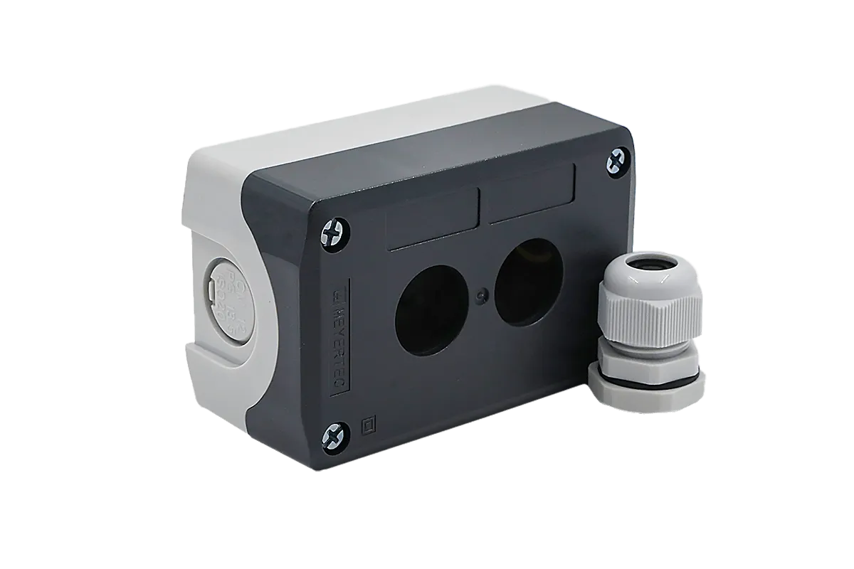 Корпус кнопочного поста, 2 места, серый, IP67