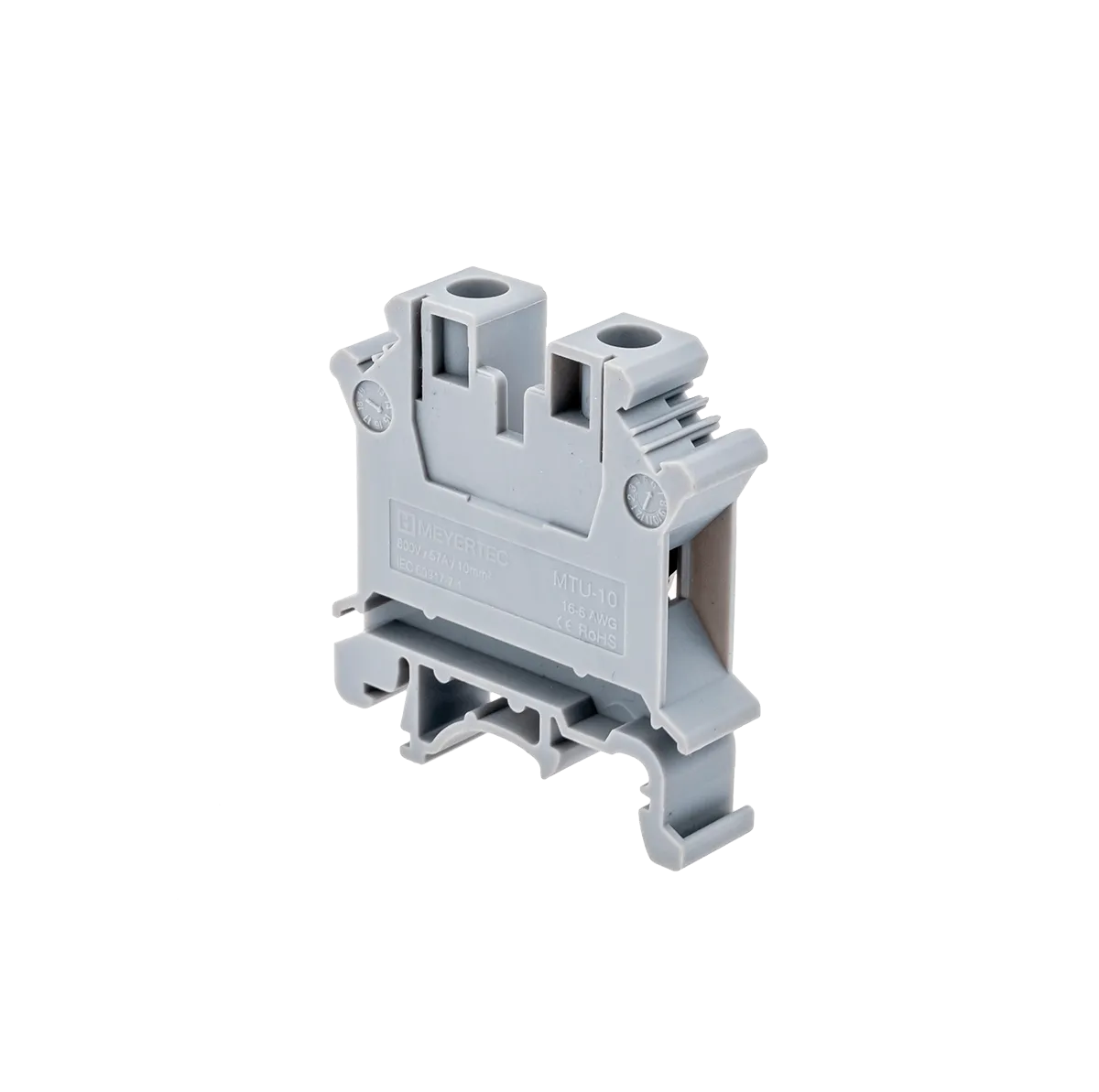 Клемма винтовая проходная, 10 мм², серая
