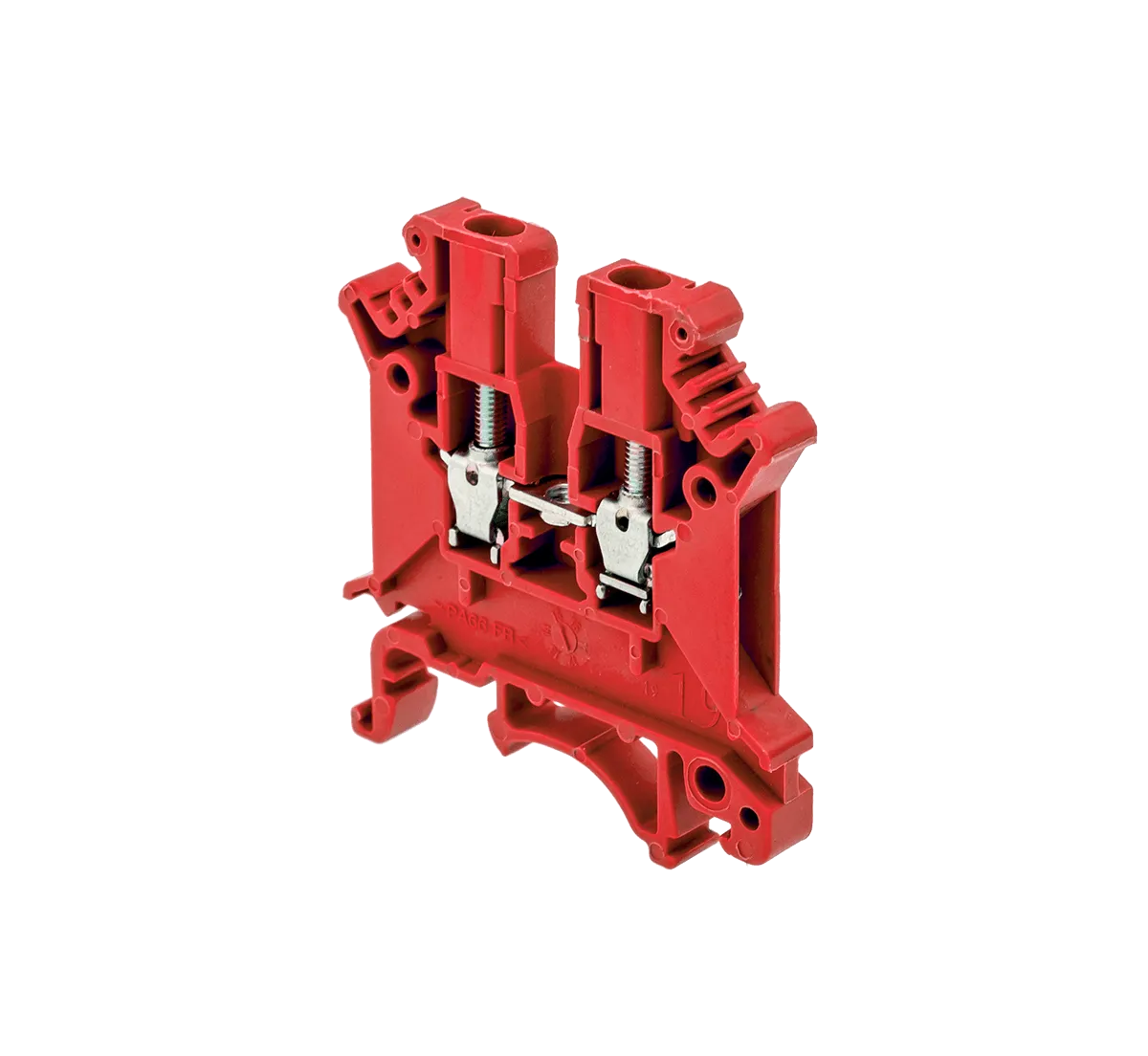 Клемма винтовая проходная, 2.5 мм², красная