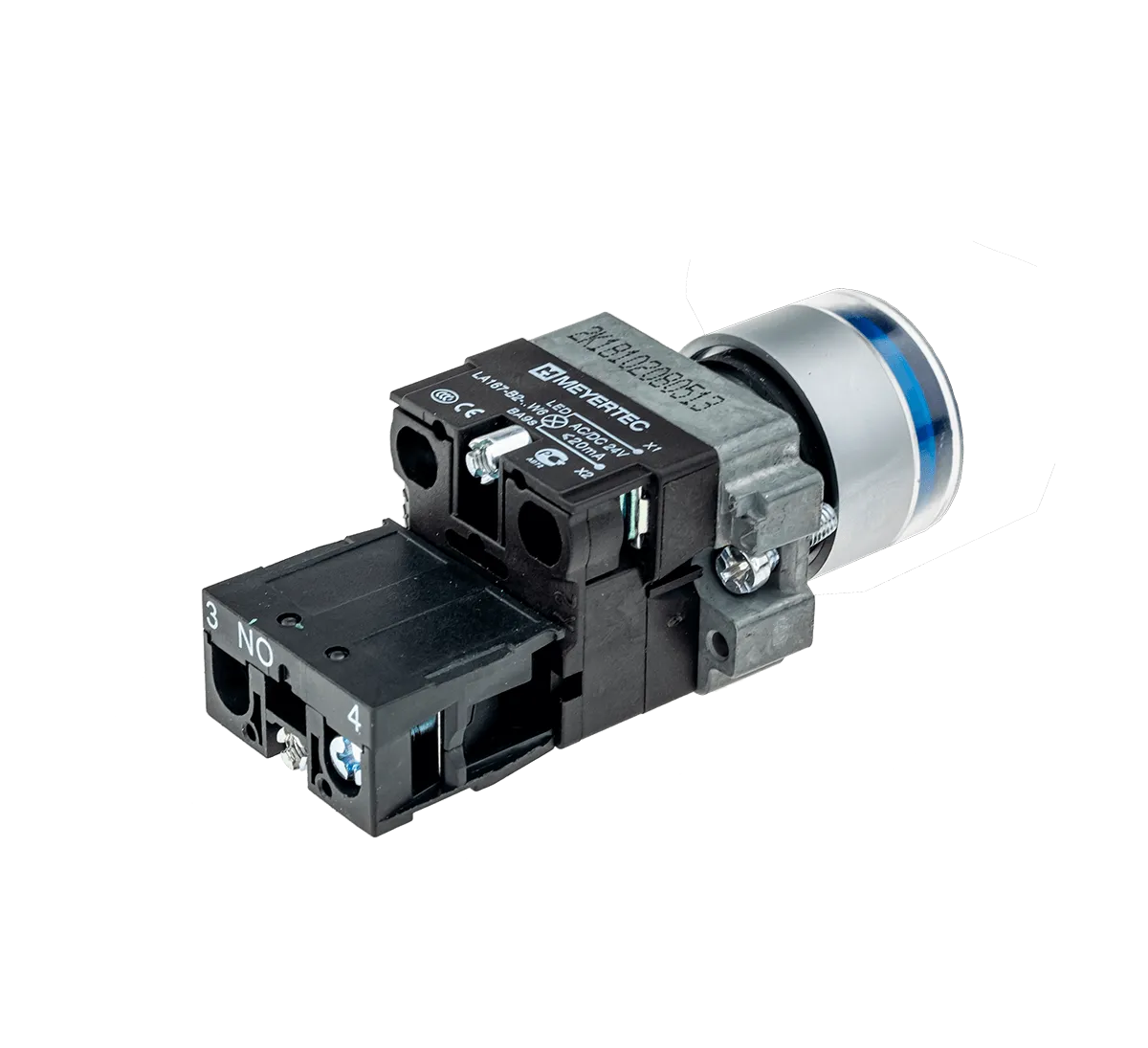 Кнопка с подсветкой синяя, 220V 1NO