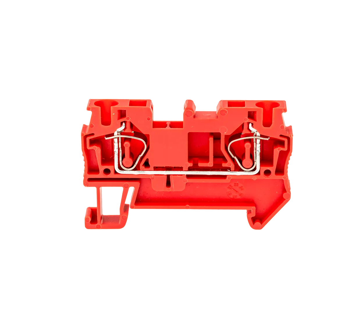 Клемма пружинная проходная, 4 мм², красная