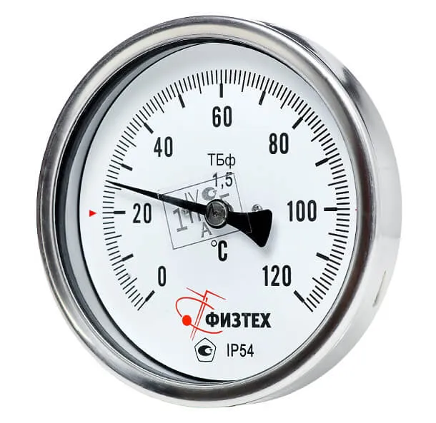 Термометры биметаллические коррозионностойкие ТБф-221 с возможностью гидрозаполнения (Диаметр: 80 мм, 100 мм, 160 мм)