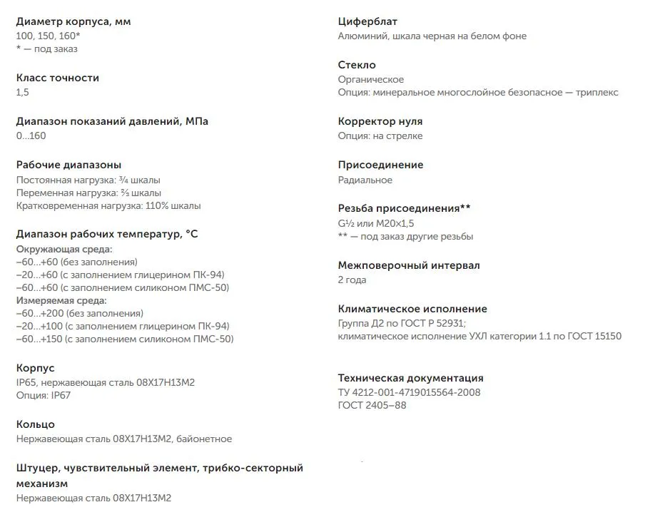 Характеристики