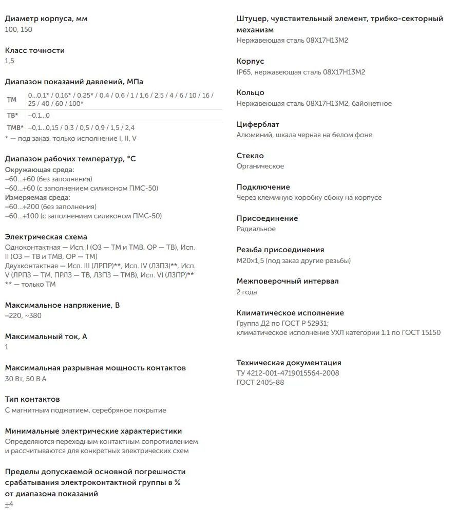 Характеристики