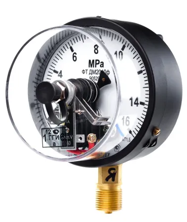 Вакуумметры, мановакуумметры, манометры электроконтактные пылевлагозащищенные ДВ2010ф, ДА2010ф, ДМ2010ф IP53 (Диаметр: 100 мм)