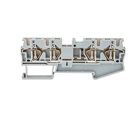 Клемма пружинная четырехпроводная,  4 мм², серая